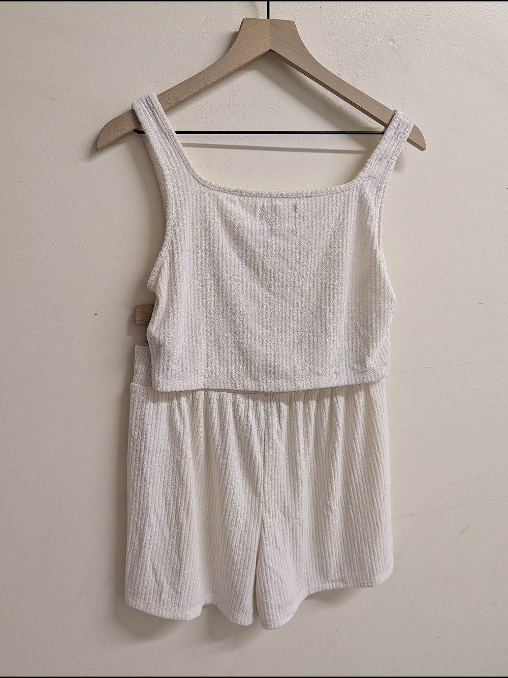 Madewell Mwl Cream Ribbed Button Sleep Set New With Tags M/L - Picture 8 of 8